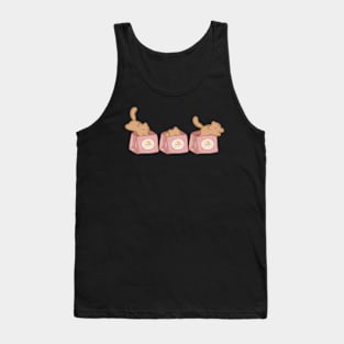 Jumping Brown Cats. Bakery Cats. Gift For Baker Tank Top